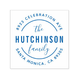 Carimbo Auto Entintado Nome da Família em Negrito Personalizado Endereço 