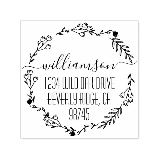 Carimbo Auto Entintado Nome da família Endereço de devolução (Design)