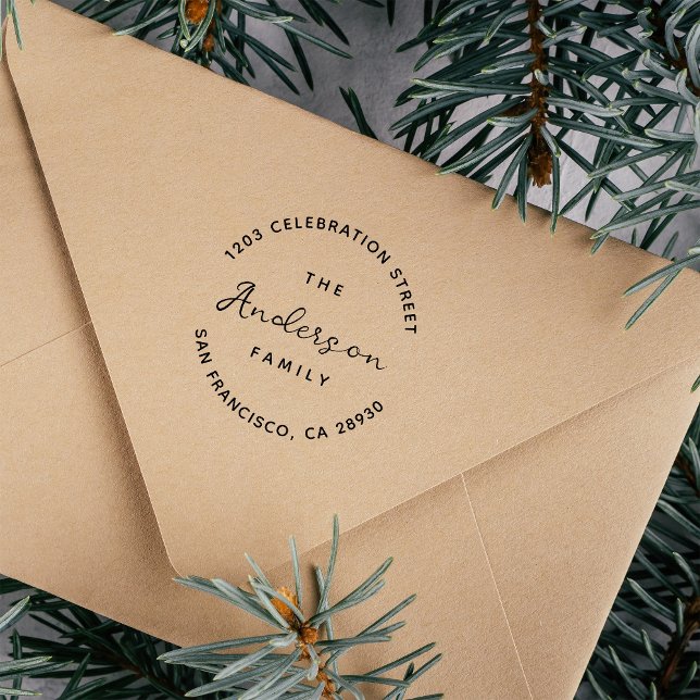 Carimbo Auto Entintado Nome da Família Manuscrito Arredondar Endereço de  (Criador carregado)