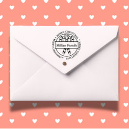 Carimbo Auto Entintado Nome da família Merry Christmas Candy Sticks