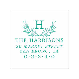 Carimbo Auto Entintado Nome da Família Monograma Botânica e Endereço de D