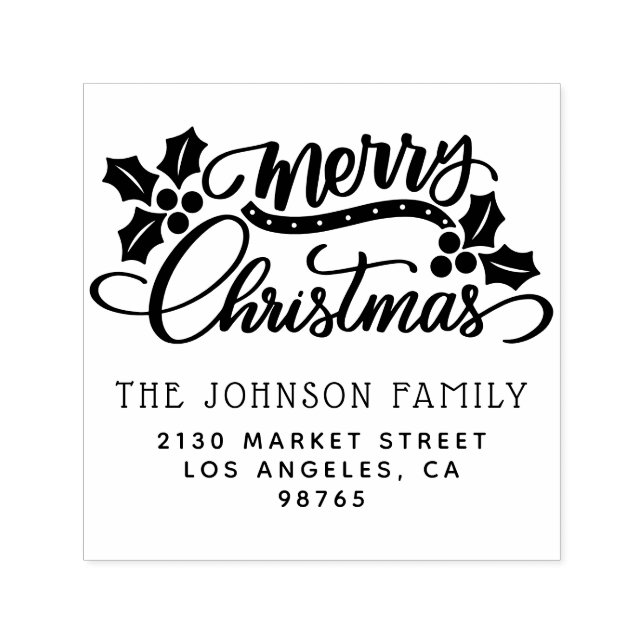 Carimbo Auto Entintado Nome da família natalícia em branco Endereço de de (Design)