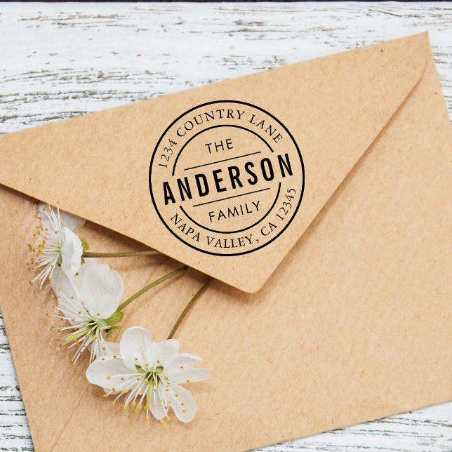 Carimbo Auto Entintado Nome da Família Personalizada | Crie Seu Próprio E (Criador carregado)