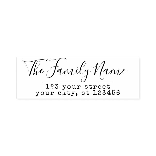 Carimbo Auto Entintado Nome da família personalizada e endereço de devolu (Design)