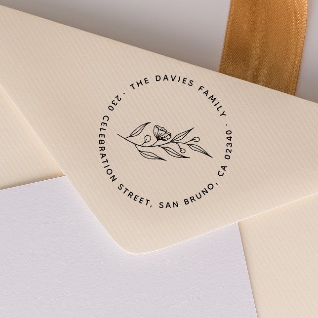 Carimbo Auto Entintado Nome da Família Personalizada e Endereço de Retorn (Stamp Mock-up)