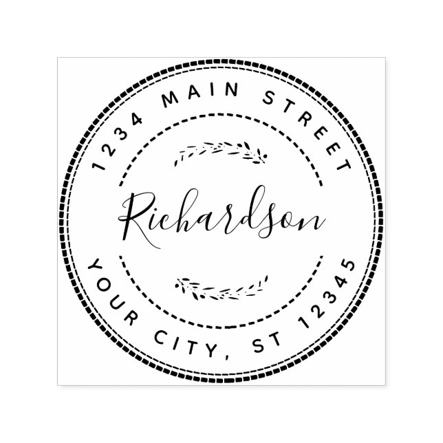 Carimbo Auto Entintado Nome da Família Personalizada Voltar ao Endereço d (Design)