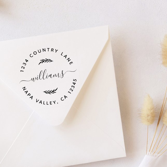 Carimbo Auto Entintado Nome da Família Personalizada Voltar ao Endereço d (Criador carregado)