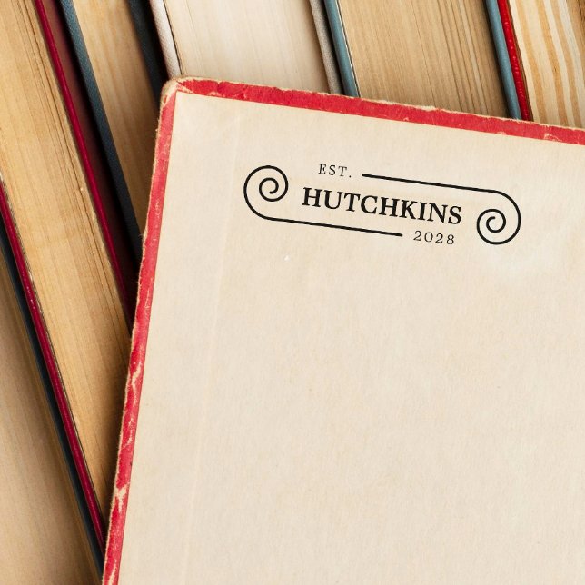 Carimbo Auto Entintado Nome Da Família Spirals Ano Estabelecido (Criador carregado)