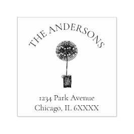 Carimbo Auto Entintado Nome da Família Topiário de Natal Endereço de Devo