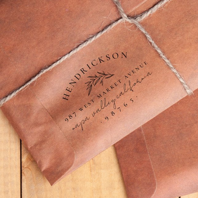 Carimbo Auto Entintado Nome da ramificação Botânica Clássica e Endereço d (Rubber Stamp Mock-up)