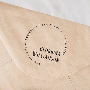 Carimbo Auto Entintado Nome da Tipografia Arredondada Moderna Endereço de