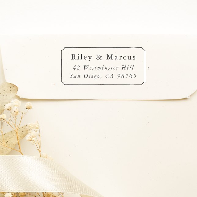 Carimbo Auto Entintado Nome de Frame e Casais Desenhados Manuscritos Ende (Rubber Stamp Mock-up)