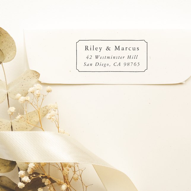 Carimbo Auto Entintado Nome de Frame e Casais Desenhados Manuscritos Ende (Rubber Stamp Mock-up)