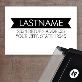 Carimbo Auto Entintado Nome de Negrito Moderno e Endereço de Retorno com 