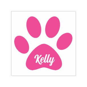 Carimbo Auto Entintado Nome de Pet Personalizado Kawaii Impressão de Pata