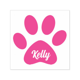 Carimbo Auto Entintado Nome de Pet Personalizado Kawaii Impressão de Pata