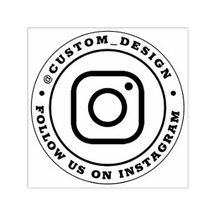 Carimbo Auto Entintado Nome de Usuário do Instagram Personalizado Siga-