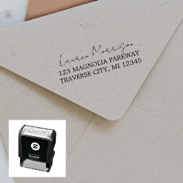 Carimbo Auto Entintado Nome do cheio Rico Retorno do Endereço Autocolante