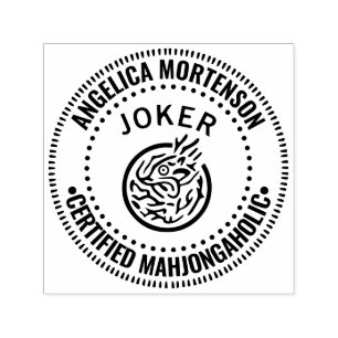 Carimbo Auto Entintado Nome do Coringa do Mahjong “Mahjongaholic Certific