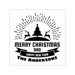 Carimbo Auto Entintado Nome do costume dos cartões de natal