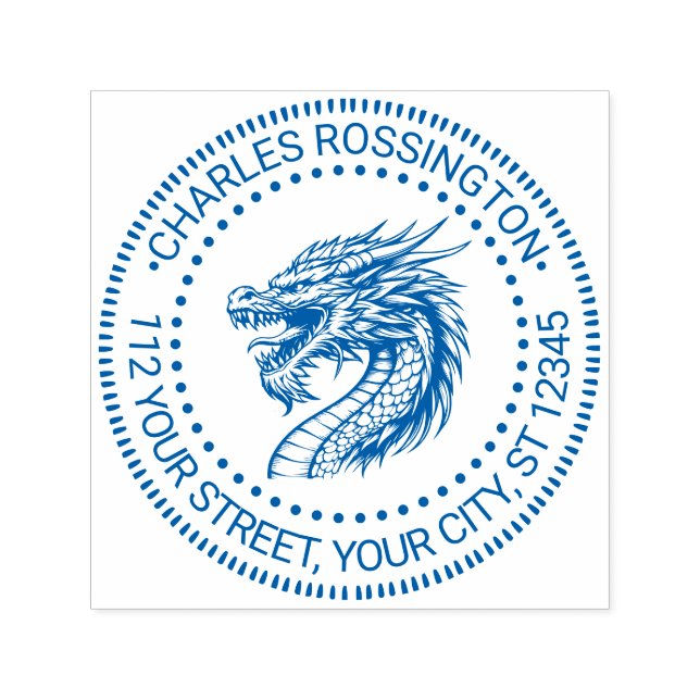 Carimbo Auto Entintado Nome do Dragão Chefe do Desenho Endereço de Devolu (Design)