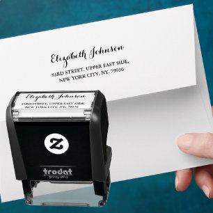 Carimbo Auto Entintado Nome do Elegante Endereço de devolução Crio Mak