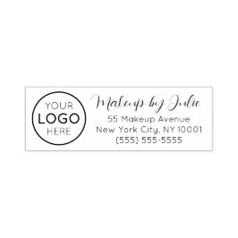 Carimbo Auto Entintado Nome do Estúdio de Maquiagem Script e Logotipo End