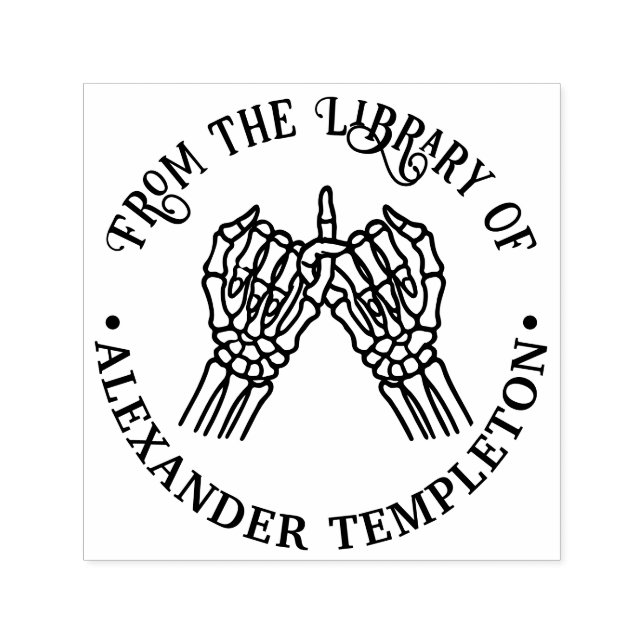 Carimbo Auto Entintado Nome do livro da biblioteca #1P Promessa de dedo m (Design)