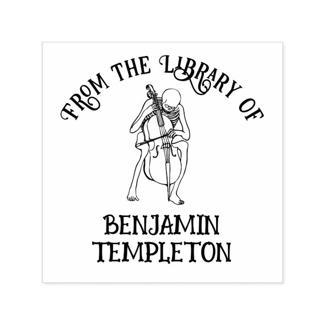 Carimbo Auto Entintado Nome do Livro da Biblioteca Cello do Esqueleto Gót (Design)