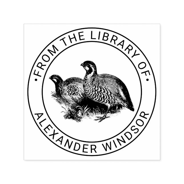 Carimbo Auto Entintado Nome do Livro da Biblioteca de Desenho de Pássaros (Design)