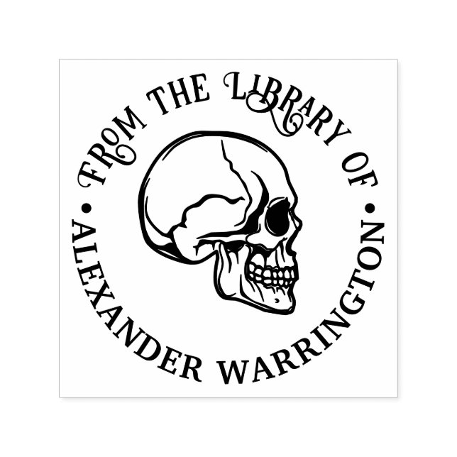 Carimbo Auto Entintado Nome do Livro da Biblioteca de Faixas do lado do c (Design)