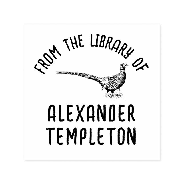 Carimbo Auto Entintado Nome do Livro da Biblioteca de Pássaros de Jogo Ru (Design)