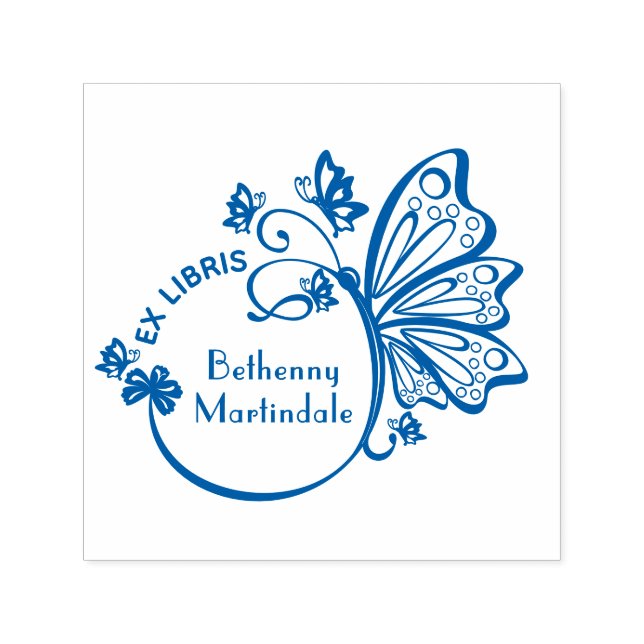 Carimbo Auto Entintado Nome do Livro da Biblioteca de Quadros da Borbolet (Design)