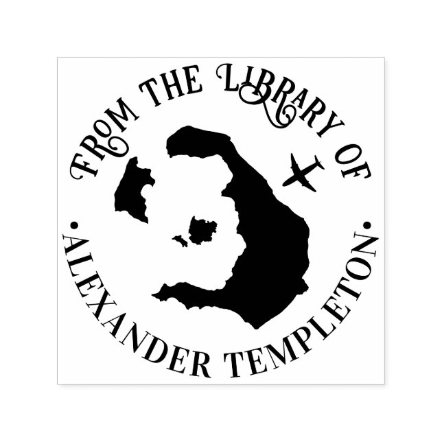 Carimbo Auto Entintado Nome do Livro da Biblioteca do Plano Round do Mapa (Design)