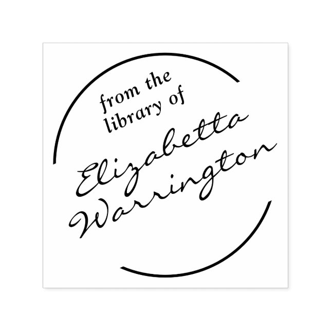 Carimbo Auto Entintado Nome do Livro da Biblioteca Framed Simple Script # (Design)