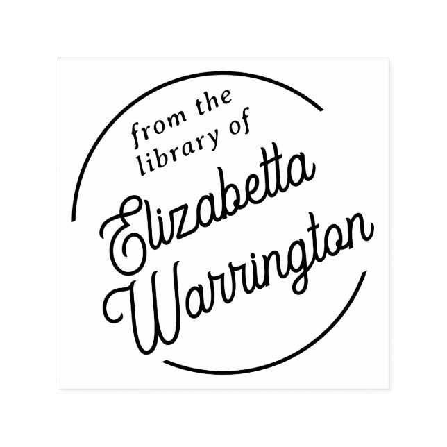 Carimbo Auto Entintado Nome do Livro da Biblioteca Framed Simple Script # (Design)