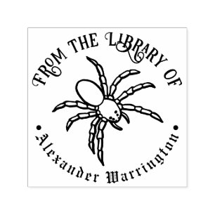 Carimbo Auto Entintado Nome do Livro da Biblioteca Goth Aranha Tarântula