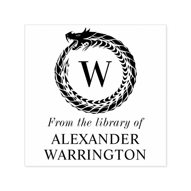 Carimbo Auto Entintado Nome do Livro da Biblioteca Monograma Inicial do D (Design)