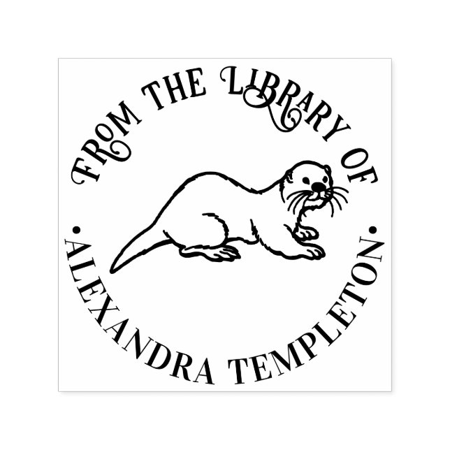 Carimbo Auto Entintado Nome do livro da biblioteca redonda do lindo otári (Design)