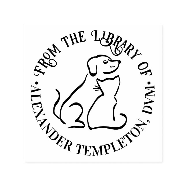 Carimbo Auto Entintado Nome do Livro da Biblioteca Ronda #2 para Cachorro (Design)