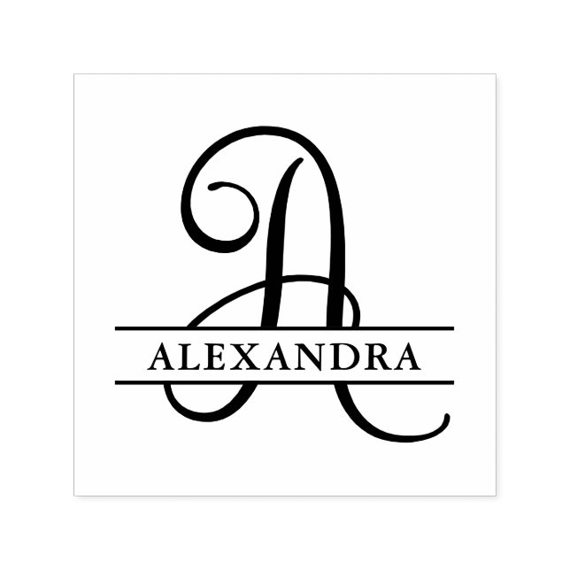 Carimbo Auto Entintado Nome Do Monograma De Script Dividido Para A Letra  (Design)