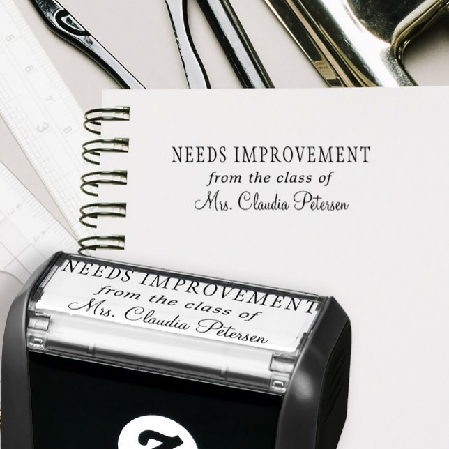 Carimbo Auto Entintado Nome do professor formando personalizado de lição  (Criador carregado)