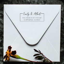 Carimbo Auto Entintado Nome do Script de Endereço de Retorno Monograma de