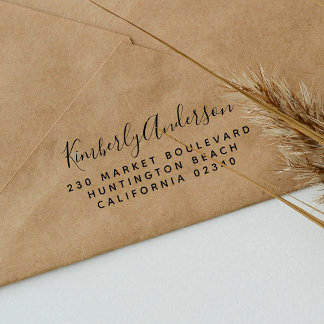 Carimbo Auto Entintado Nome do script e Endereço de devolução simples