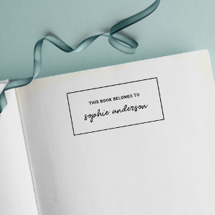 Carimbo Auto Entintado Nome do Script Na moda de Borda Este Livro Pertenc