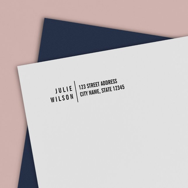 Carimbo Auto Entintado Nome do Separador de Negrito Moderno Endereço de R (Criador carregado)