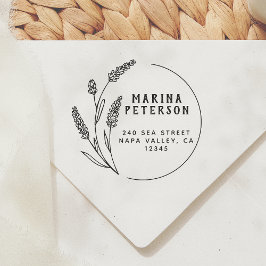 Carimbo Auto Entintado Nome do Sobrenome do Quadro Floral Moderno Endereç