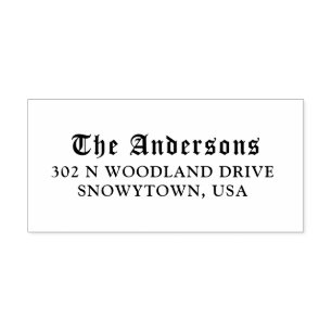 Carimbo Auto Entintado Nome e endereço caligráfico gótico