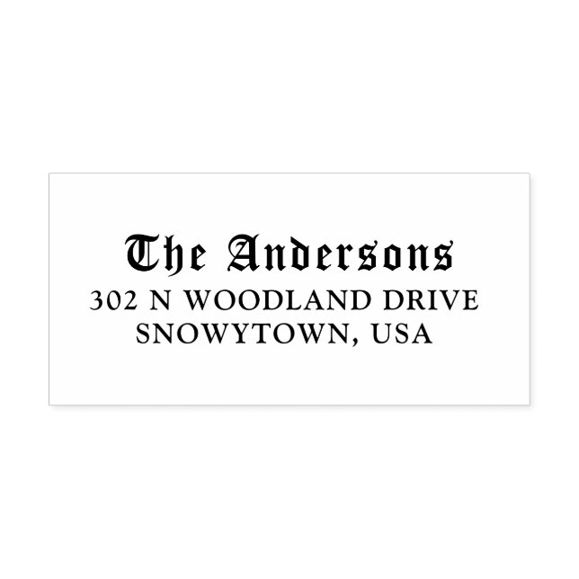 Carimbo Auto Entintado Nome e endereço caligráfico gótico (Design)