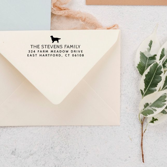 Carimbo Auto Entintado Nome e endereço da silhueta de cães (Criador carregado)